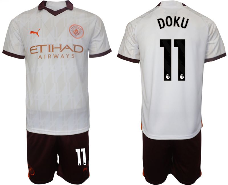 Men 2023-2024 Club Manchester City away white 11 Soccer Jersey